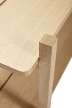 Kast met 2 planken eikenhout - naturel