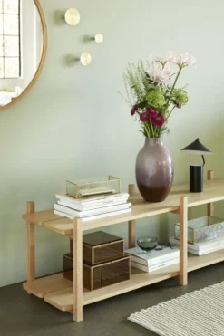 Kast met 2 planken eikenhout - naturel