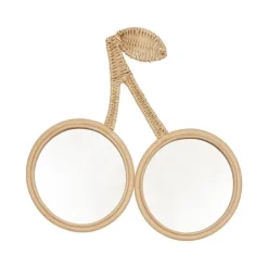 Kersen rotan wandspiegel - M107277