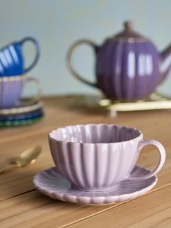 Latina kopjes en schotels roze set van 6 stuks - 82061906