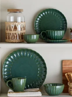 Latina kopjes en schotels groen set van 6 stuks - 82061908