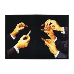 Lipstick rechthoekig vloerkleed zwart - 18076