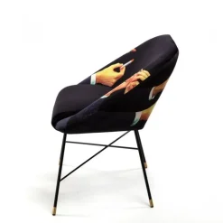 Lipsticks padded stoel zwart - 16046