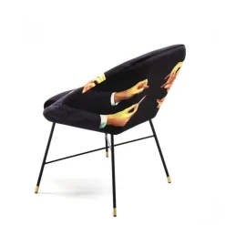 Lipsticks padded stoel zwart - 16046