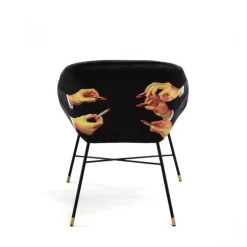 Lipsticks padded stoel zwart - 16046