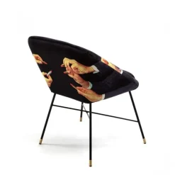 Lipsticks padded stoel zwart - 16046