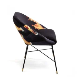 Lipsticks padded stoel zwart - 16046