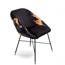 Lipsticks padded stoel zwart - 16046