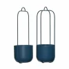 Lotus hangende bloempotten set van 2 stuks petrol - 941603