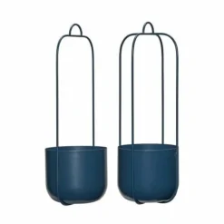 Lotus hangende bloempotten set van 2 stuks petrol - 941603