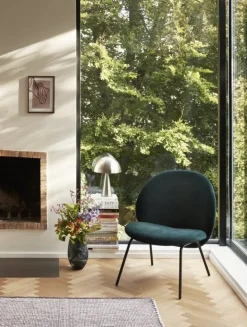 Loungestoel met metalen poten - groen