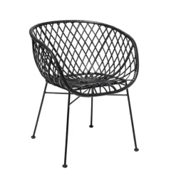 Loungestoel zwart rotan