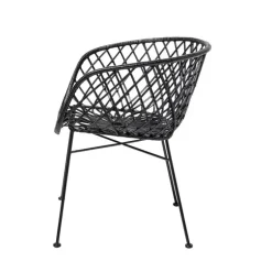 Loungestoel zwart rotan