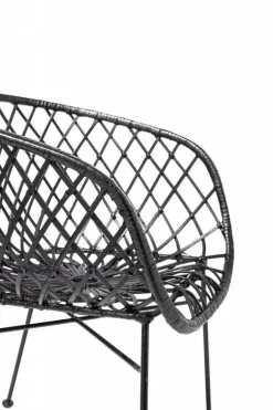 Loungestoel zwart rotan