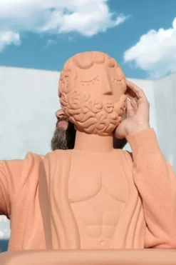 Magna graecia terracotta bust man object - 11512