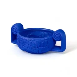 Magna graecia terracotta centerpiece decoratie schaal blauw - 11509B