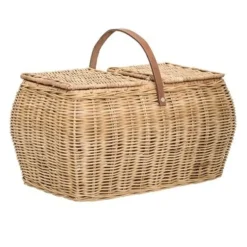 Mand met handvat naturel rotan