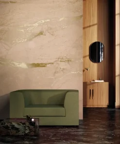 Marmer behang FU-067 - 292,2x280cm goud/nude