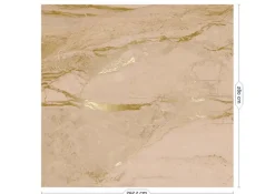 Marmer behang FU-067 - 292,2x280cm goud/nude