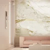 Marmer behang FU-073 - 292,2x280cm goud/wit