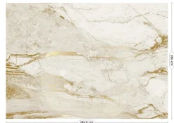 Marmer behang FU-074 - 389,6x280cm goud/wit
