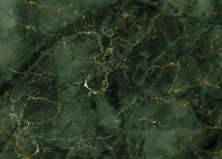 Marmer behang FU-069 - 194,8x280cm goud/groen