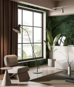 Marmer behang FU-069 - 194,8x280cm goud/groen