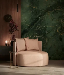 Marmer behang FU-069 - 194,8x280cm goud/groen