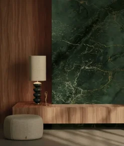 Marmer behang FU-069 - 194,8x280cm goud/groen
