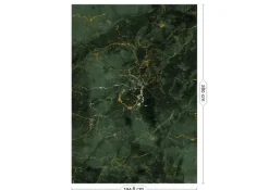 Marmer behang FU-069 - 194,8x280cm goud/groen