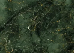 Marmer behang FU-071 - 389,6x280cm goud/groen