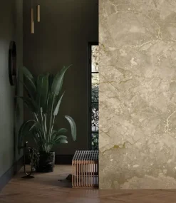 Marmer behang FU-065 - 389,6x280cm goud/beige