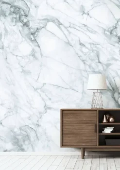 Marmer behang wit grijs