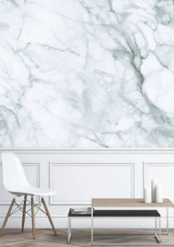 Marmer behang wit grijs