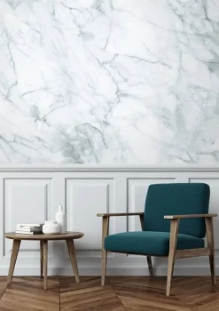 Marmer behang wit grijs