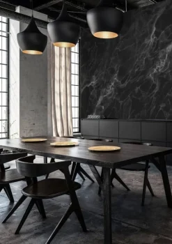 Marmer behang zwart grijs