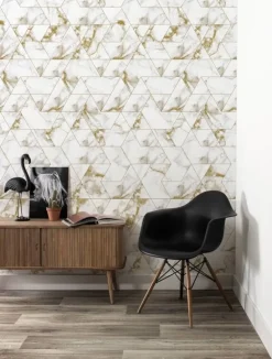 Marmer mosaic behang goud