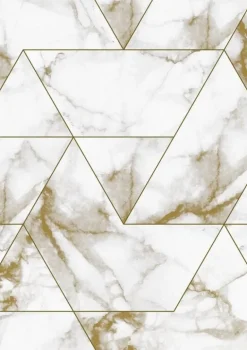Marmer mosaic behang goud