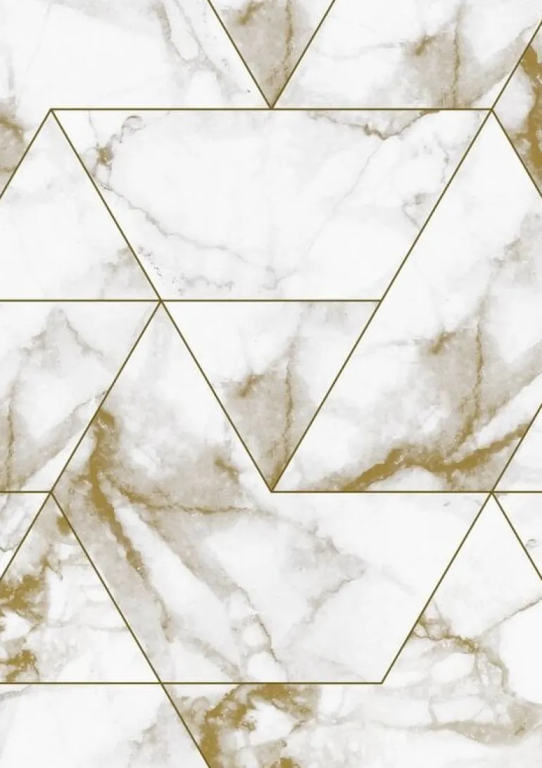 Marmer mosaic behang goud
