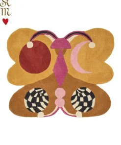 Melody Moon butterfly vloerkleed ocre L - 1.45.10.120.099.5