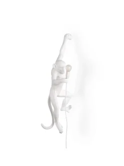 Monkey lamp hanging left - wit