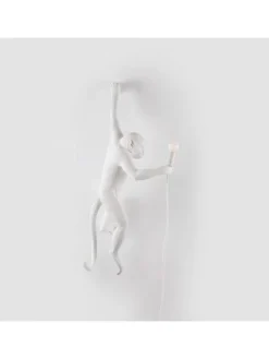 Monkey lamp hanging left - wit