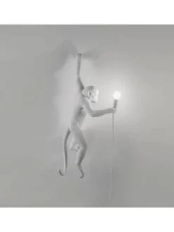 Monkey lamp hanging left - wit
