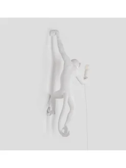 Monkey lamp hanging left - wit