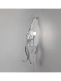Monkey lamp hanging left - wit