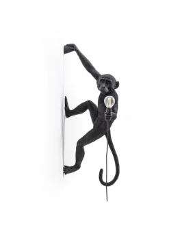 Monkey lamp hanging right - zwart
