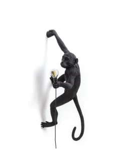 Monkey lamp hanging right - zwart