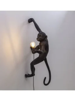 Monkey lamp hanging right - zwart