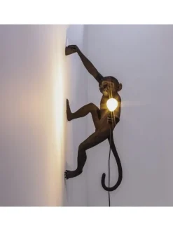 Monkey lamp hanging right - zwart