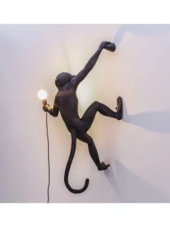 Monkey lamp hanging right - zwart